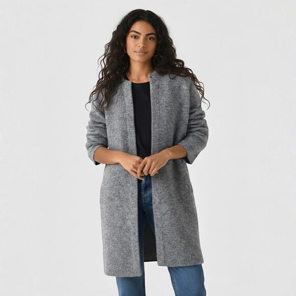 Vince Textured Soft Sculpted Car Coat Gray Size XL NEW - Picture 1 of 9